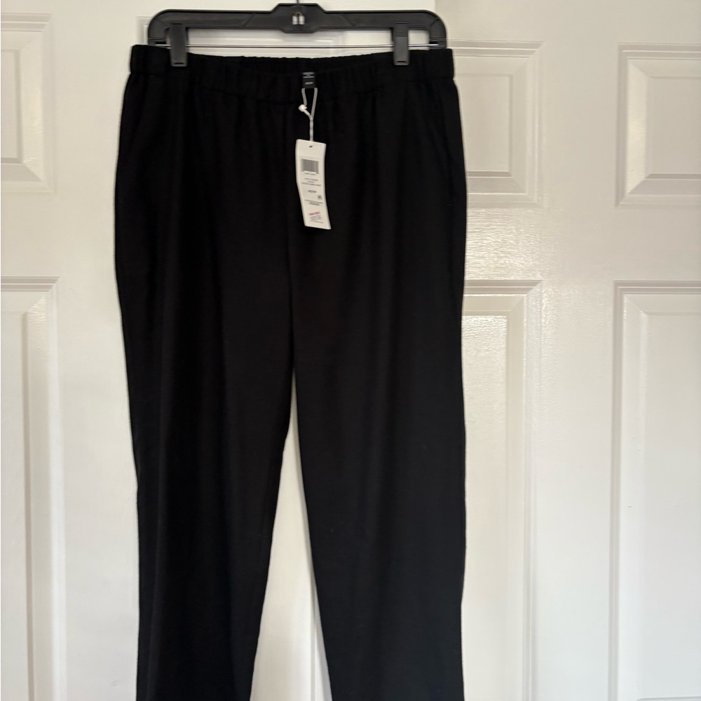 Eileen Fisher Black Wool Tapered Ankle Pants XS